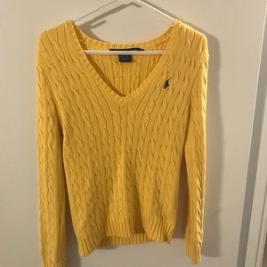 Ralph Lauren medium yellow cableknit sweater